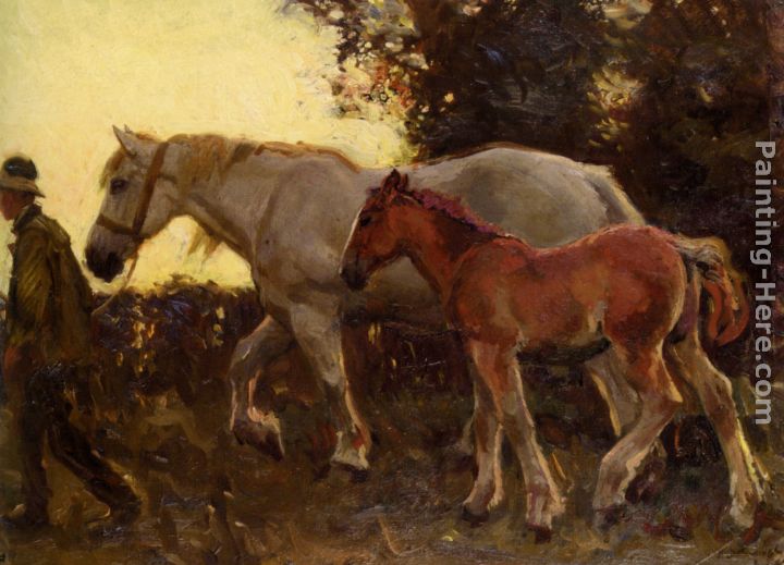 Wending Home painting - Sir Alfred James Munnings Wending Home art painting